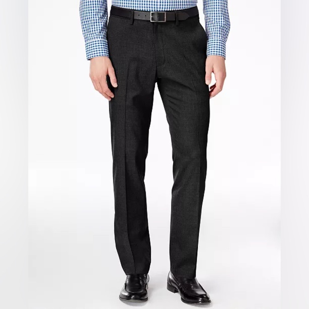 Kenneth Cole Men's Slim-Fit Stretch Dress Pants in Black